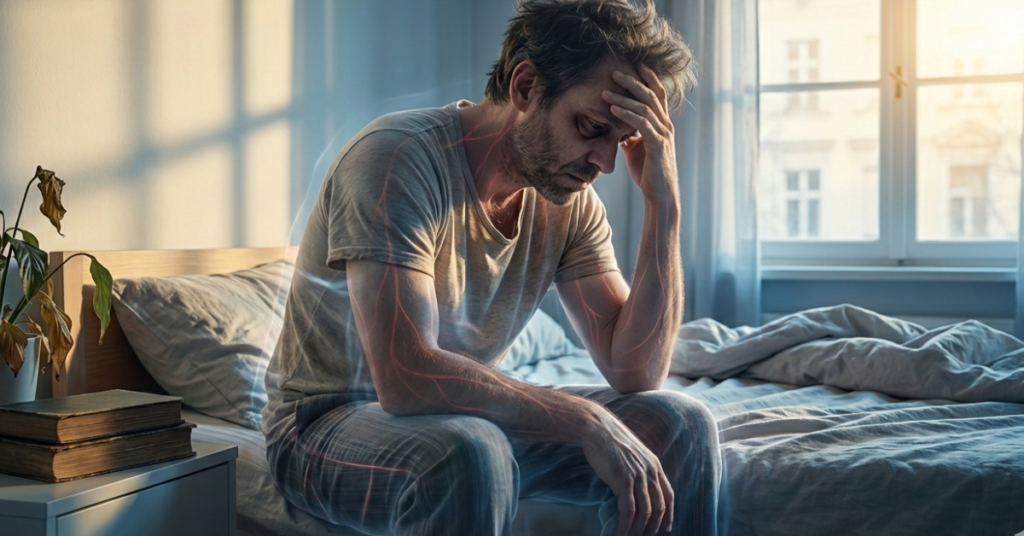 male fatigue after 40, nitric oxide decline, men feeling tired, blood flow support